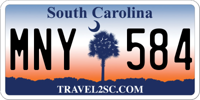 SC license plate MNY584