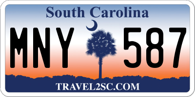 SC license plate MNY587