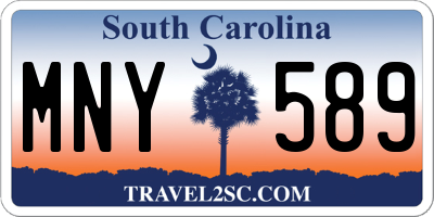 SC license plate MNY589
