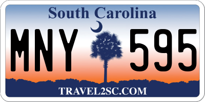 SC license plate MNY595