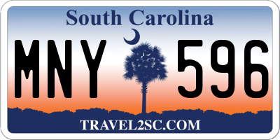 SC license plate MNY596