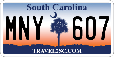 SC license plate MNY607