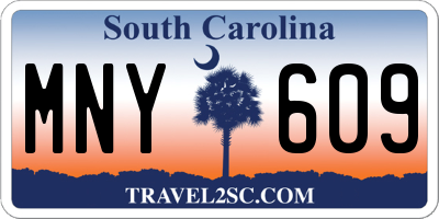 SC license plate MNY609