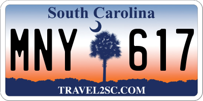 SC license plate MNY617