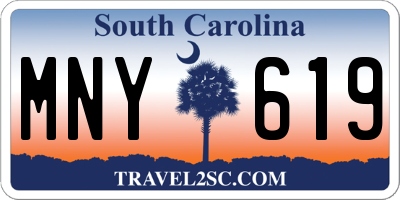 SC license plate MNY619