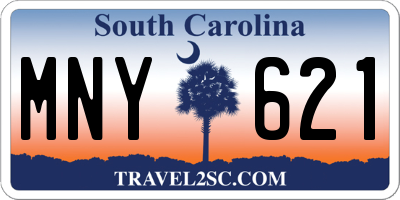 SC license plate MNY621