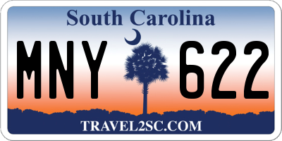 SC license plate MNY622