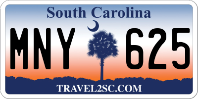 SC license plate MNY625
