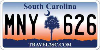 SC license plate MNY626