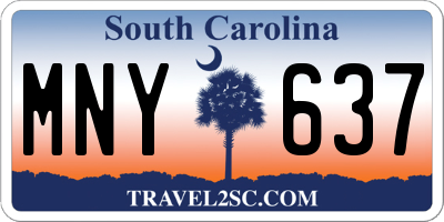 SC license plate MNY637