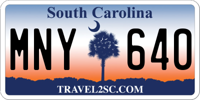 SC license plate MNY640