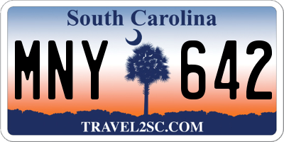 SC license plate MNY642