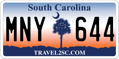SC license plate MNY644