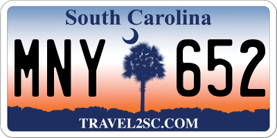 SC license plate MNY652
