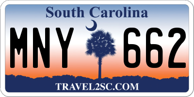 SC license plate MNY662