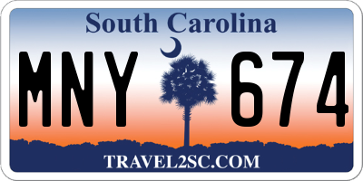 SC license plate MNY674