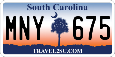 SC license plate MNY675