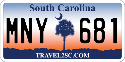 SC license plate MNY681