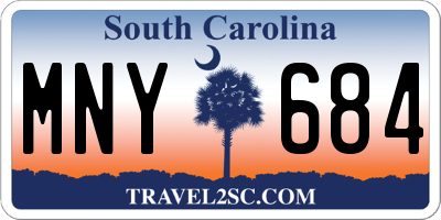 SC license plate MNY684