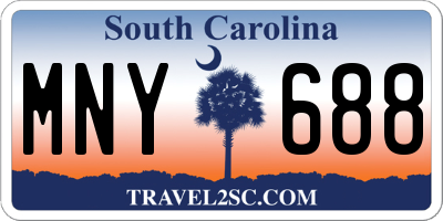 SC license plate MNY688