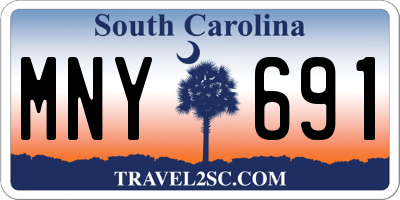 SC license plate MNY691