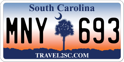 SC license plate MNY693
