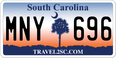 SC license plate MNY696