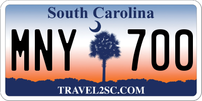 SC license plate MNY700