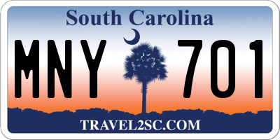 SC license plate MNY701