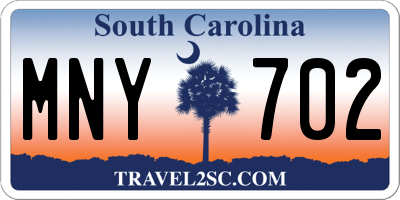 SC license plate MNY702
