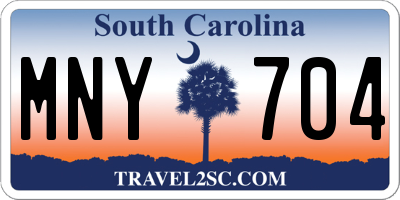 SC license plate MNY704