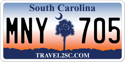 SC license plate MNY705
