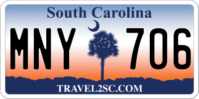 SC license plate MNY706