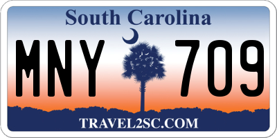 SC license plate MNY709