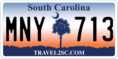 SC license plate MNY713