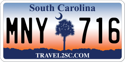 SC license plate MNY716