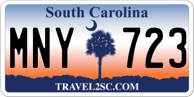 SC license plate MNY723
