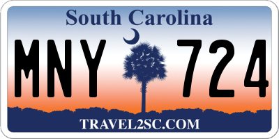 SC license plate MNY724