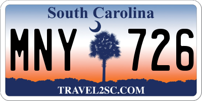 SC license plate MNY726