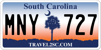 SC license plate MNY727