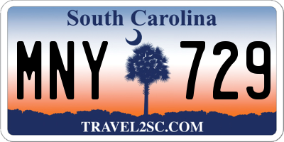 SC license plate MNY729