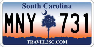 SC license plate MNY731