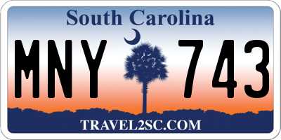 SC license plate MNY743