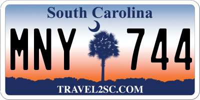 SC license plate MNY744