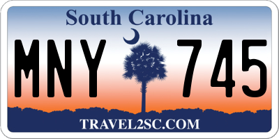 SC license plate MNY745