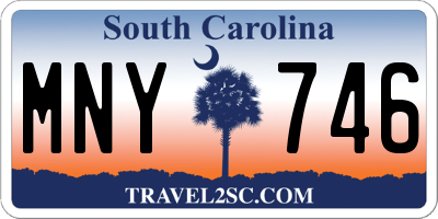SC license plate MNY746