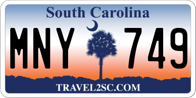 SC license plate MNY749