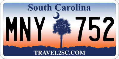 SC license plate MNY752