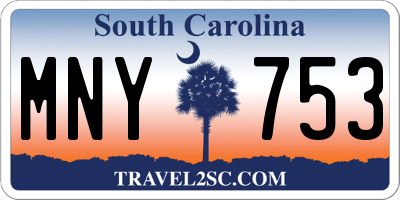 SC license plate MNY753