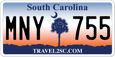 SC license plate MNY755